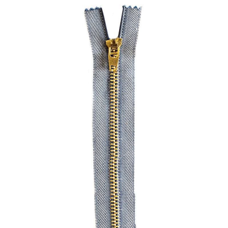 Fermeture jean clair en métal doré 22 cm col 997 - Tissus Price